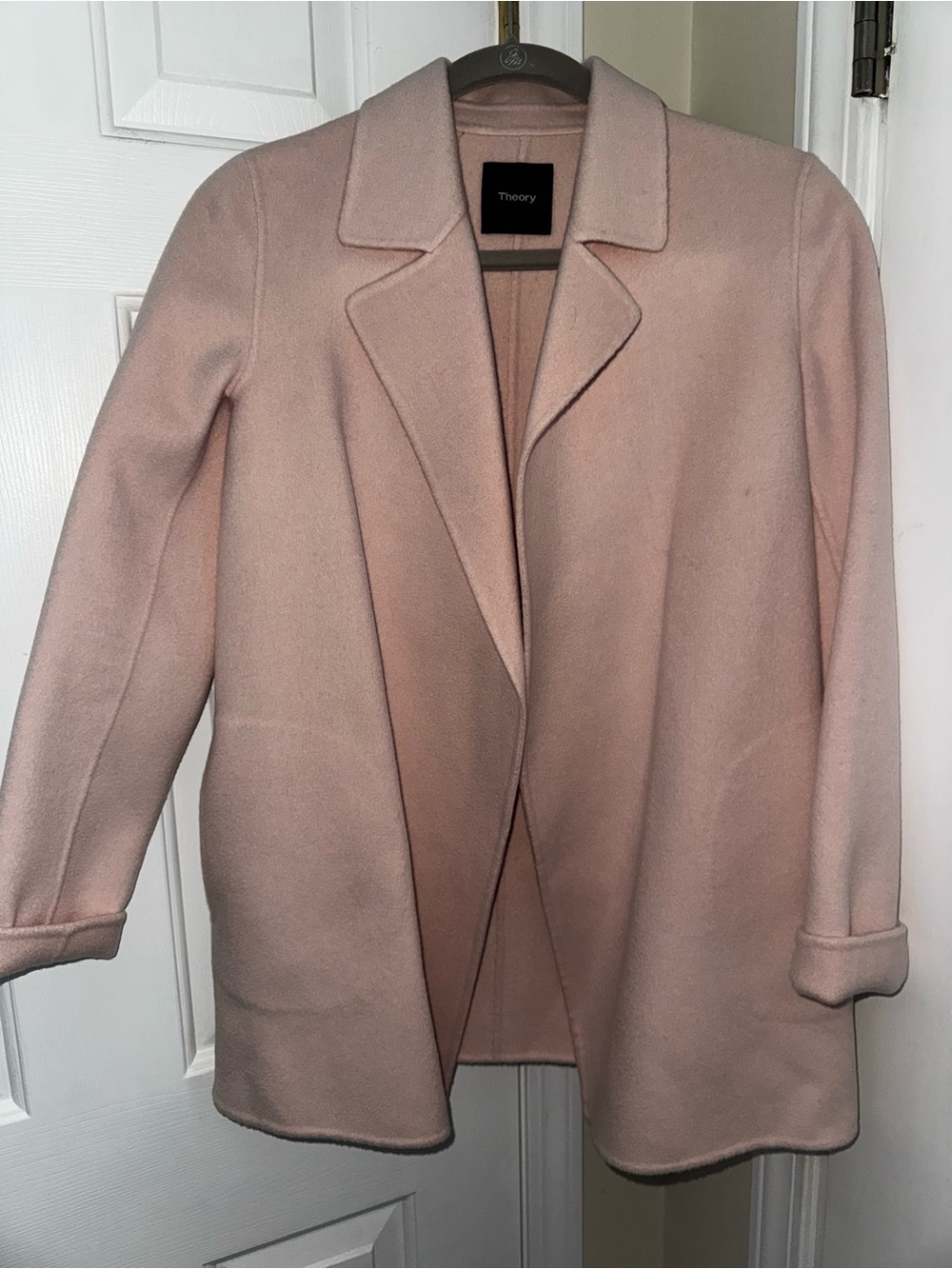 NWT Theory Sileena Winsome 2 Wool Blend Coat Powder Pink Petite